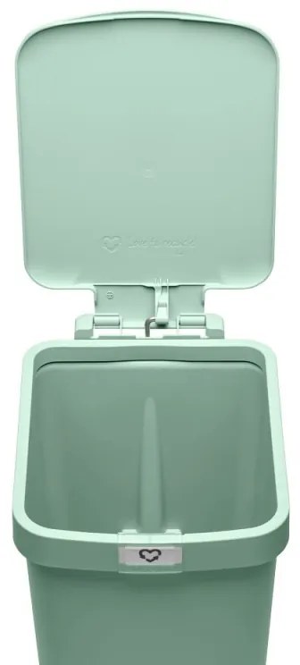 Coș cu pedală Brabantia StepUp 1008481, 16 L, Materiale ecologice, Deschidere mare, Verde deschis
