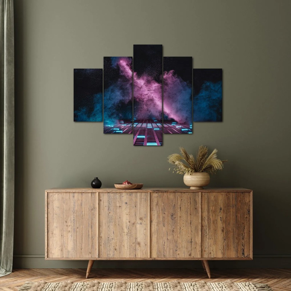 Tablou - Fum roz-albastru (150x105 cm)