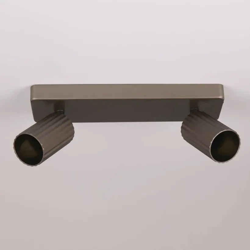 Aplica cu 2 spoturi din aluminiu canelat Anna bronz