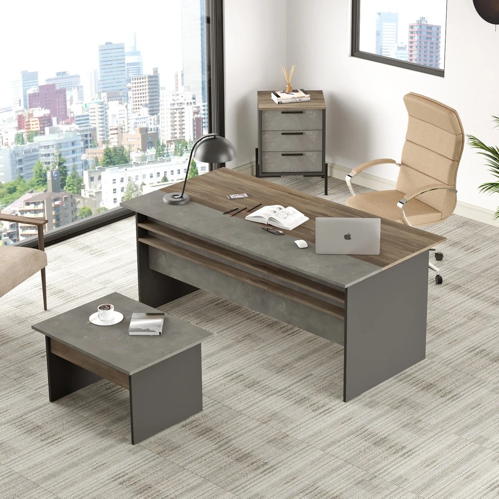 Set pentru birou Vergilius 7 (maro + gri). 1072697
