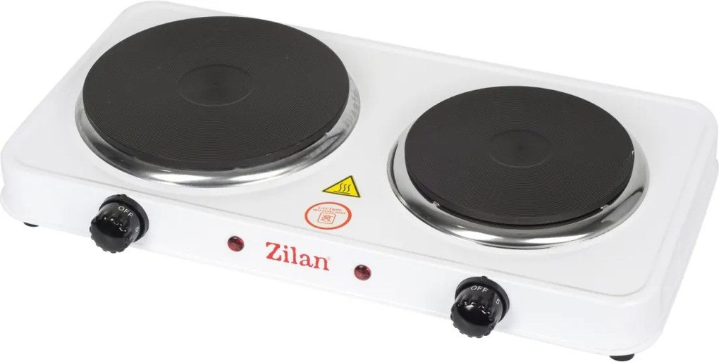 Plita electrica Dubla, ZLN2180 Alb, 49 x 30 x 9 cm, 2500W, termostat reglabil