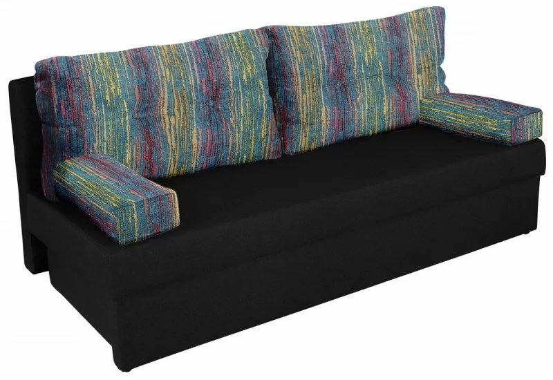 Canapea extensibila Alfi Anthracite 192x80x77 cm cu lada de depozitare, Stripes