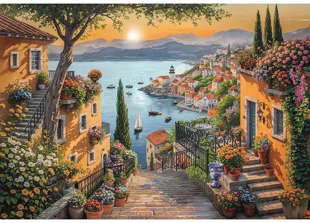 Orașe Steps to Harbor Puzzle-port 1500 de piese Clementoni