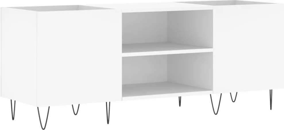 vidaXL Comodă discuri, alb, 121x38x48 cm, lemn prelucrat