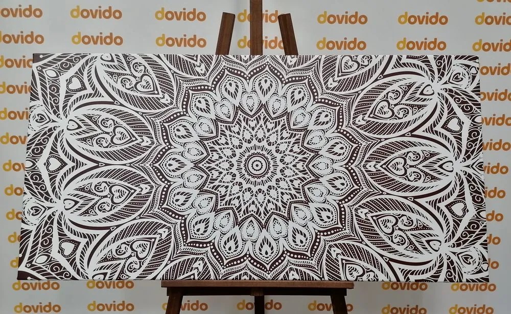 Tablou Mandala armonie pe un fundal maro