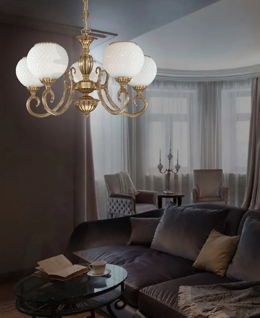 Candelabru din alama cu 5 brate design italian 8550