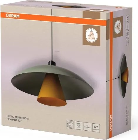 Osram - Pendul pe cablu DECOR FLYING MUSHROOM, 1x E27/25W/230V, Ø 50 cm, verde