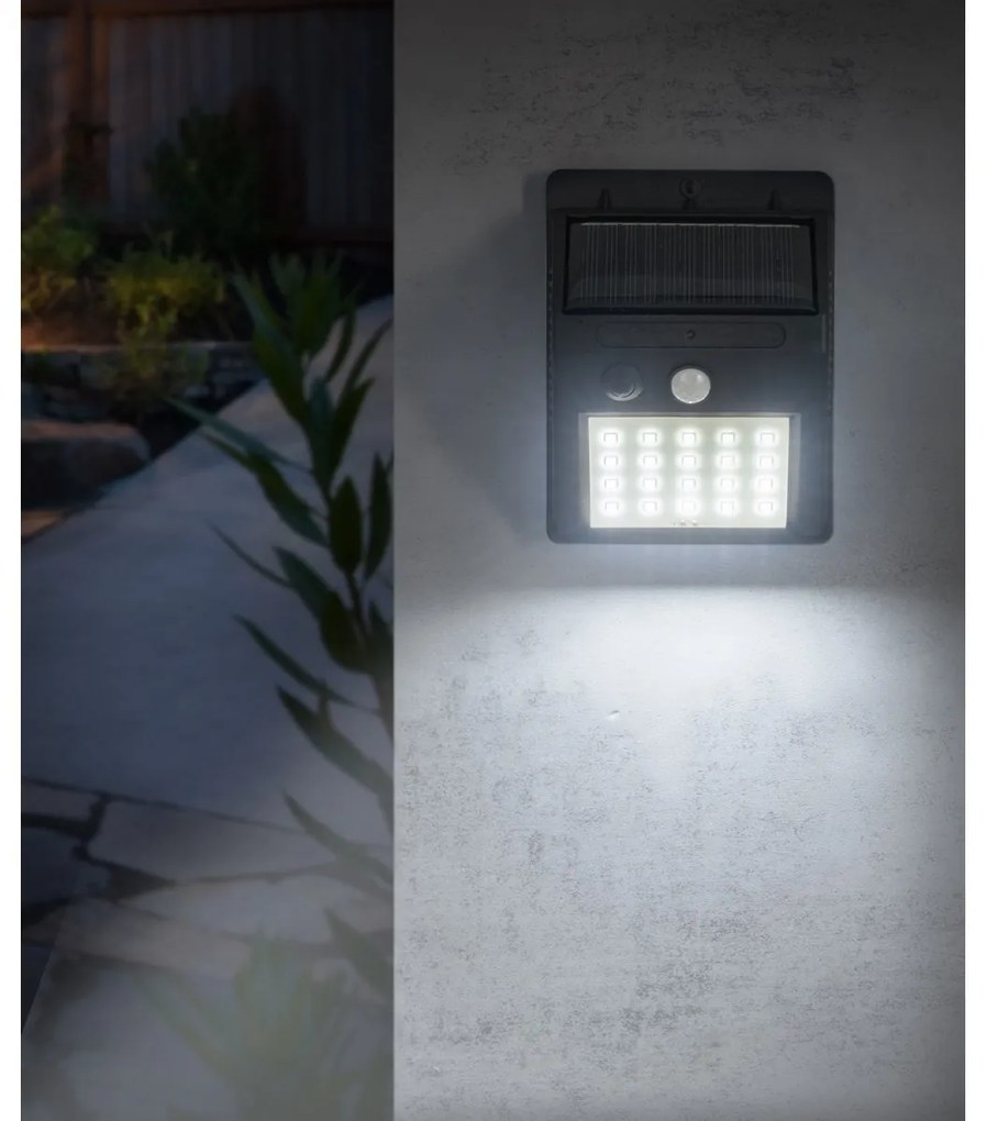 Lampa solară Happy Green Sensor 20 LED, 4,9 x 12,5x 9,6 cm