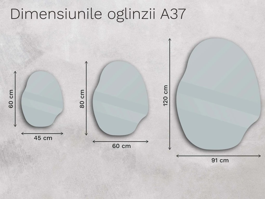 Oglindă LED organică cu iluminare A37
