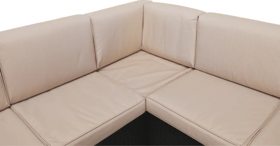 Set de grădină din rattan, 3 piese, maro/bej, RODEN