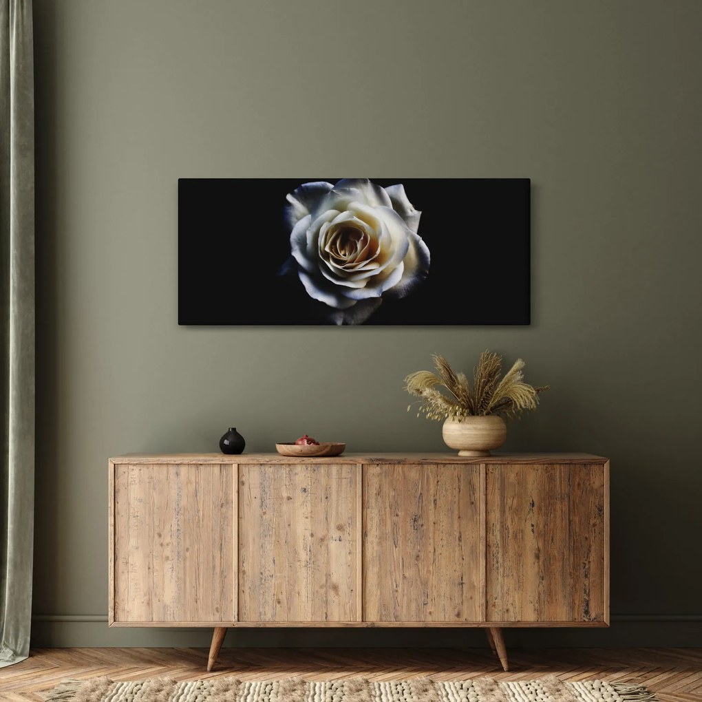Tablou cu trandafir alb (120x50 cm)