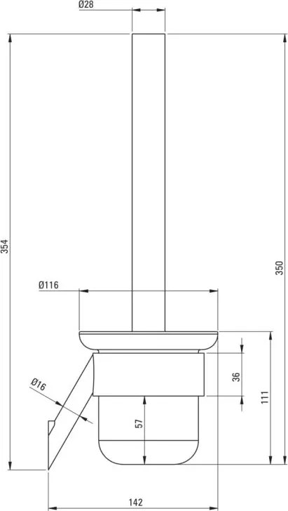 SILIA - Perie Toaletă cu Montare pe Perete, Bronz Periat (ADI_C711)