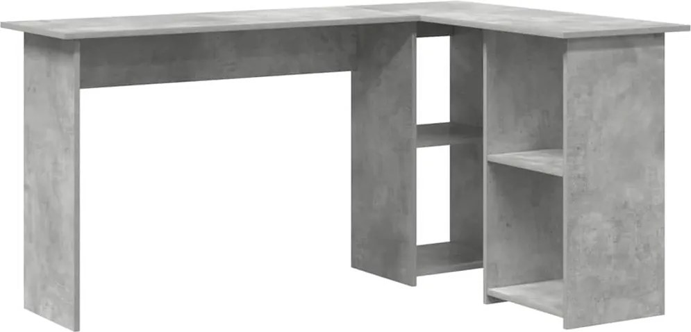 vidaXL Birou cu raft Gri din beton 142 x 102 x 73 cm Lemn compozit