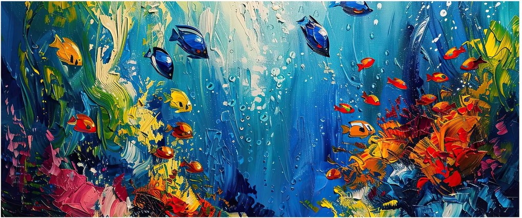 Tablou - Pictura lumii subacvatice (120x50 cm)