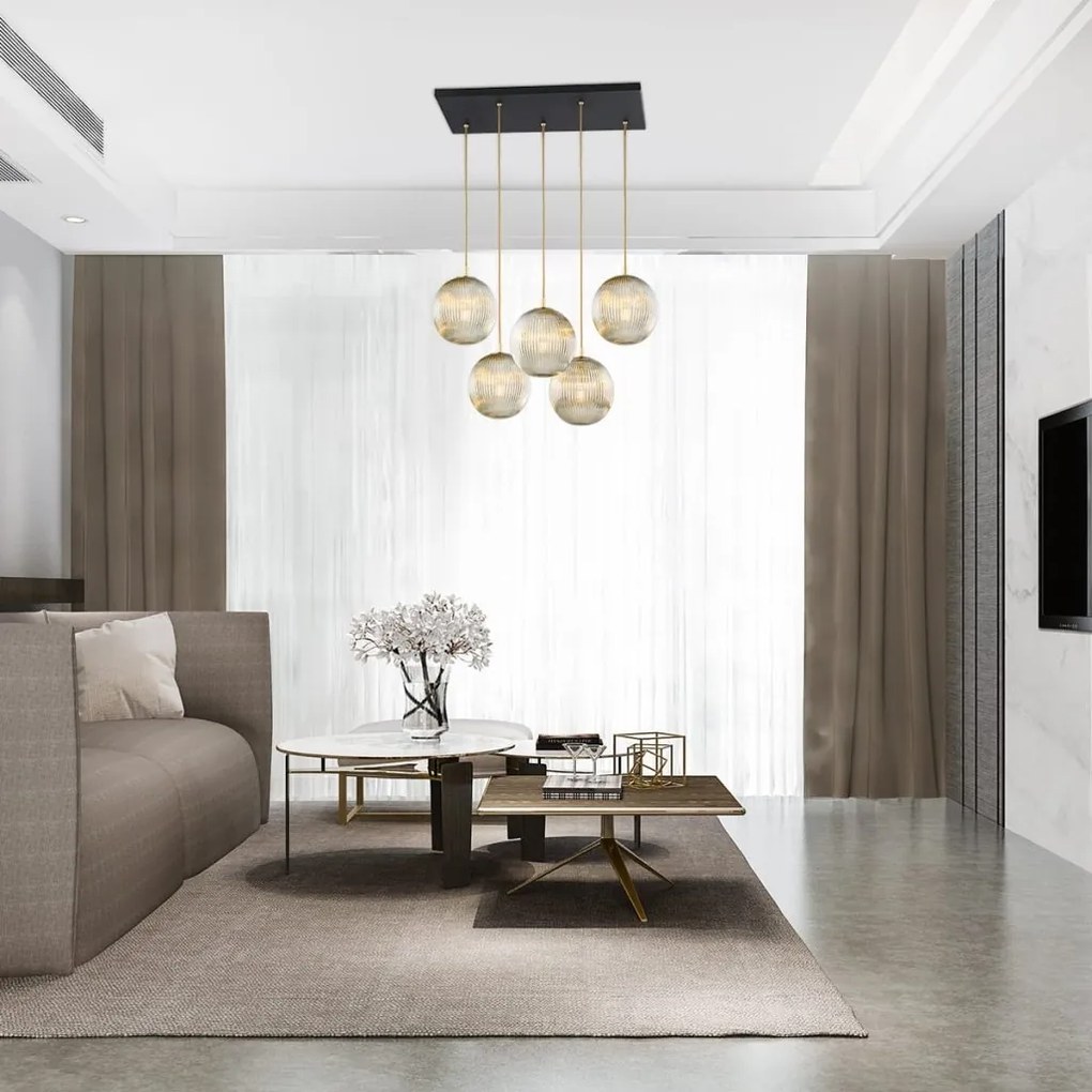 Lustra design modern cu 5 pendule Paloma