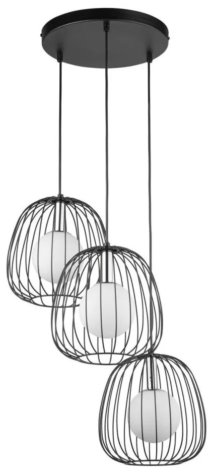 Lustră pe cablu BELL 3xG9/12W/230V negru/crom lucios