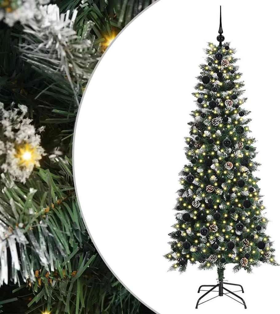 vidaXL Brad de Crăciun artificial Verde 180 cm PVC și Plastic și Oțel