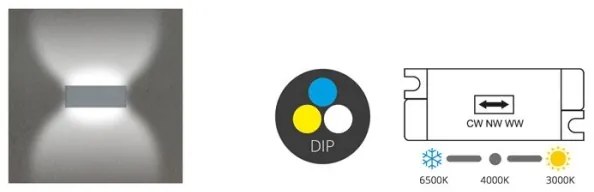 Aplică LED de exterior Ecolite ZFP12-CR BRICK 2xLED/6W/230V IP65 negru