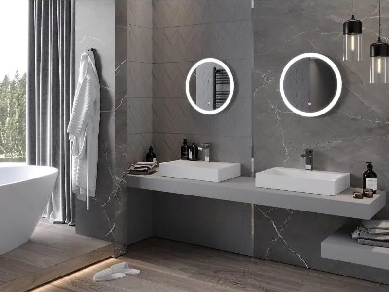 Mexen Oro oglindă de baie iluminată, rotundă 50 cm, LED 6000K, anti-abur - 9824-050-050-611-00