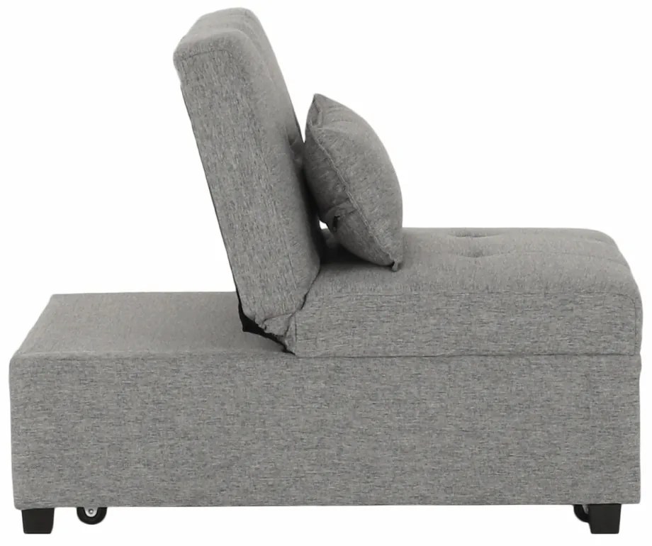 Fotoliu extensibil, material textil gri deschis, OKSIN