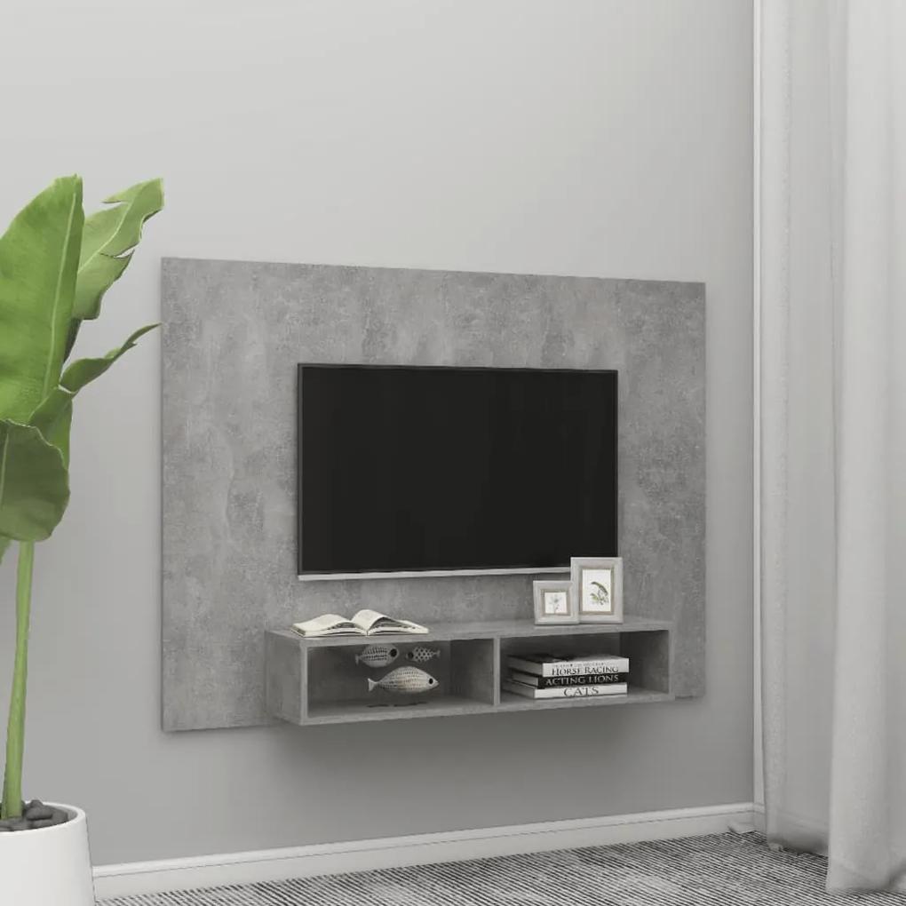 808282 vidaXL Comodă TV de perete, gri beton, 135x23,5x90 cm, PAL