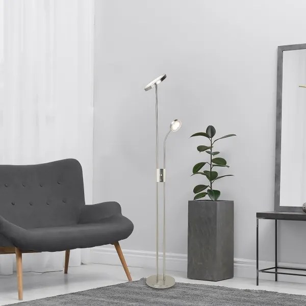 Rabalux 3239-LED Lampă de podea OPHUS LED/18,5W/230V + LED/4,5W crom