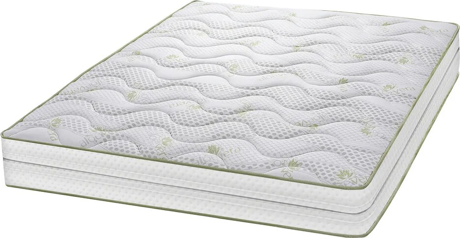 Saltea ortopedica Aloe Vera Dual Confort, 160x190x25cm, Memory 4 cm, 7 zone de confort, reversibila, fermitate medie