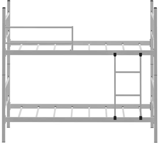 Pat supraetajat metalic MAVEN 90x200 cm, alb, capacitate de încărcare 2 x 100 kg