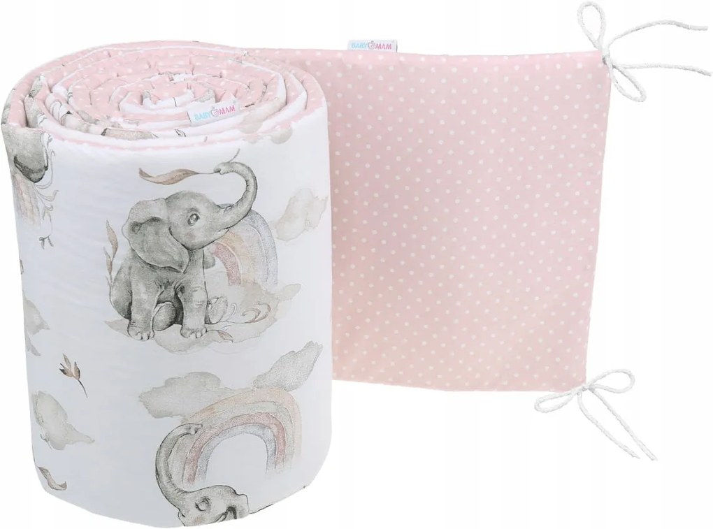 ShopJK PRPTECȚIE PEREȚI PENTRU PĂTUȚ 180 CM ELEFANT ROZ
