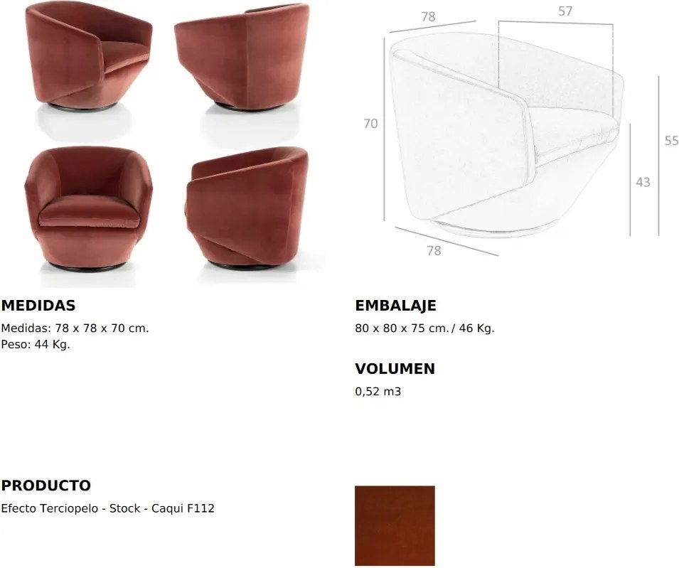 Fotoliu pivotant design modern Melvin AC 5041-KF-A1032