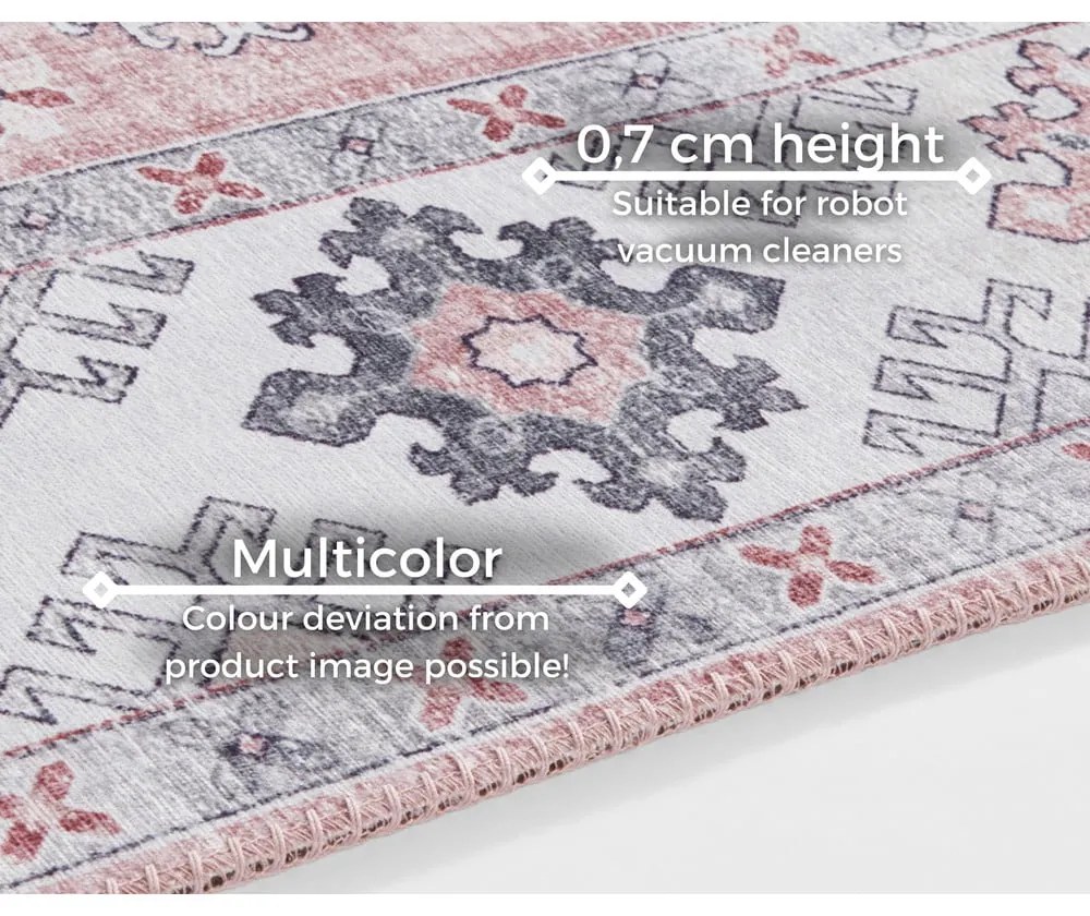 Traversă Nouristan Gratia, 80 x 200 cm, roz deschis