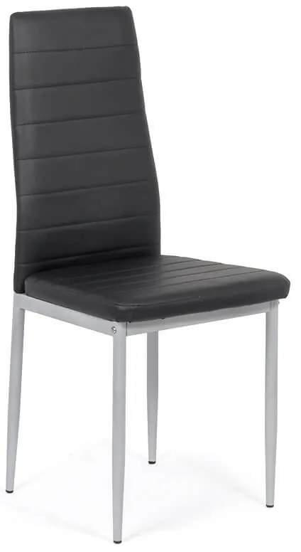 Scaun bucătărie negru BUC 263 din piele sintetică cu cadru metalic