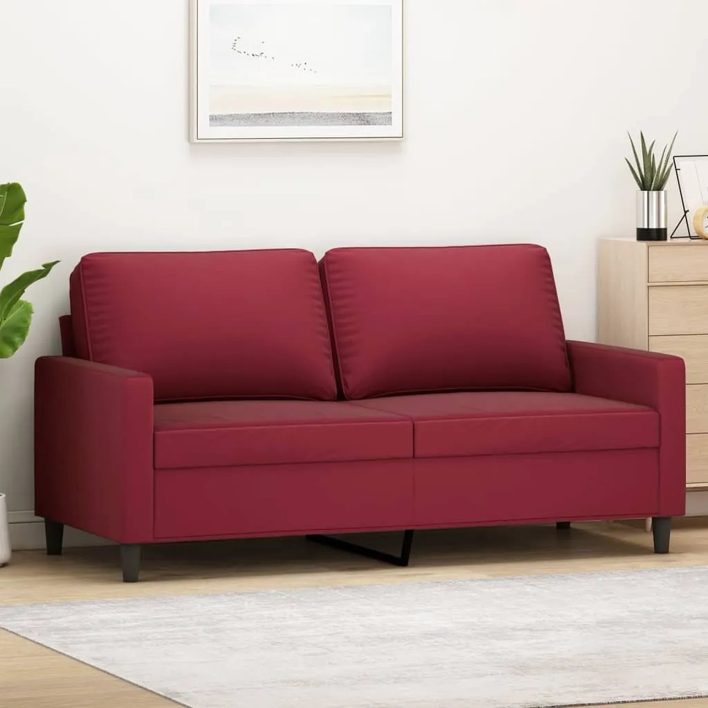 348749 vidaXL Canapea cu 2 locuri, roșu vin, 140 cm, catifea