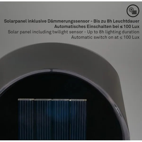 Briloner 3133015 - Aplica de perete solară cu LED/2W/3,7V IP44 3000K