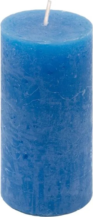 Set de lumânări rustice, 10 cm, Ø 5 cm, albastru, 8 buc