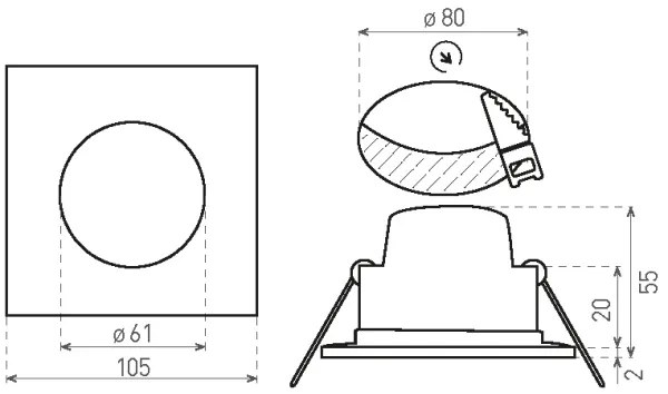 Corp de iluminat LED încastrat pentru baie BONO LED/8W/230V 3000K IP65 crom