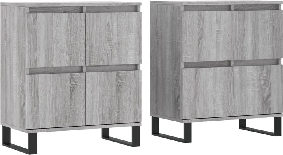 vidaXL Servante, 2 buc., sonoma gri, lemn prelucrat