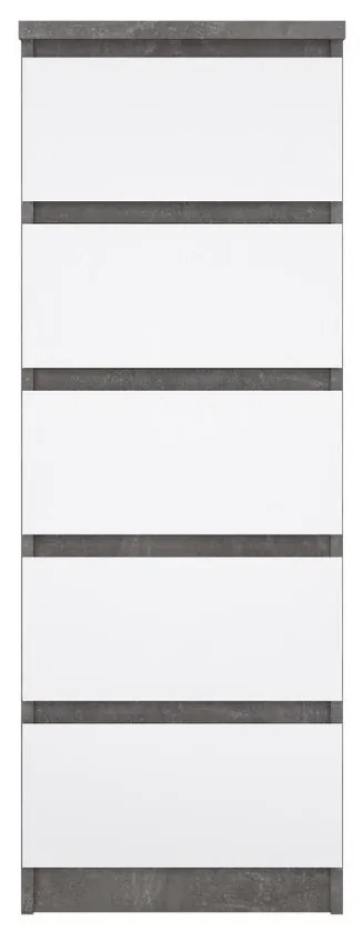 Comodă Simplicity 40 x 50 x 111,5 cm, gri / alb lucios