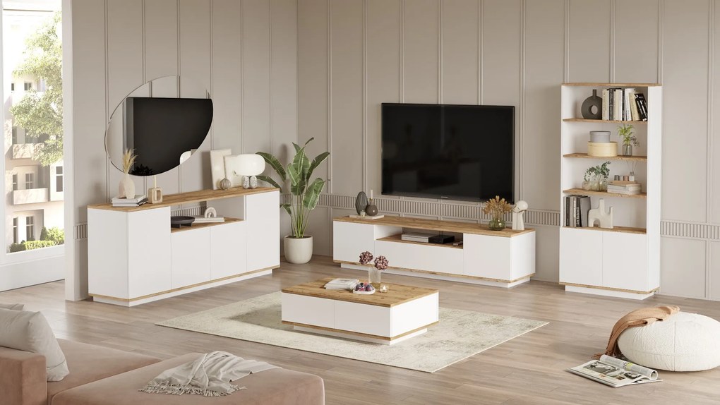 Mobilier living Freddie 19 (Pin atlantic + Alb). 1073056