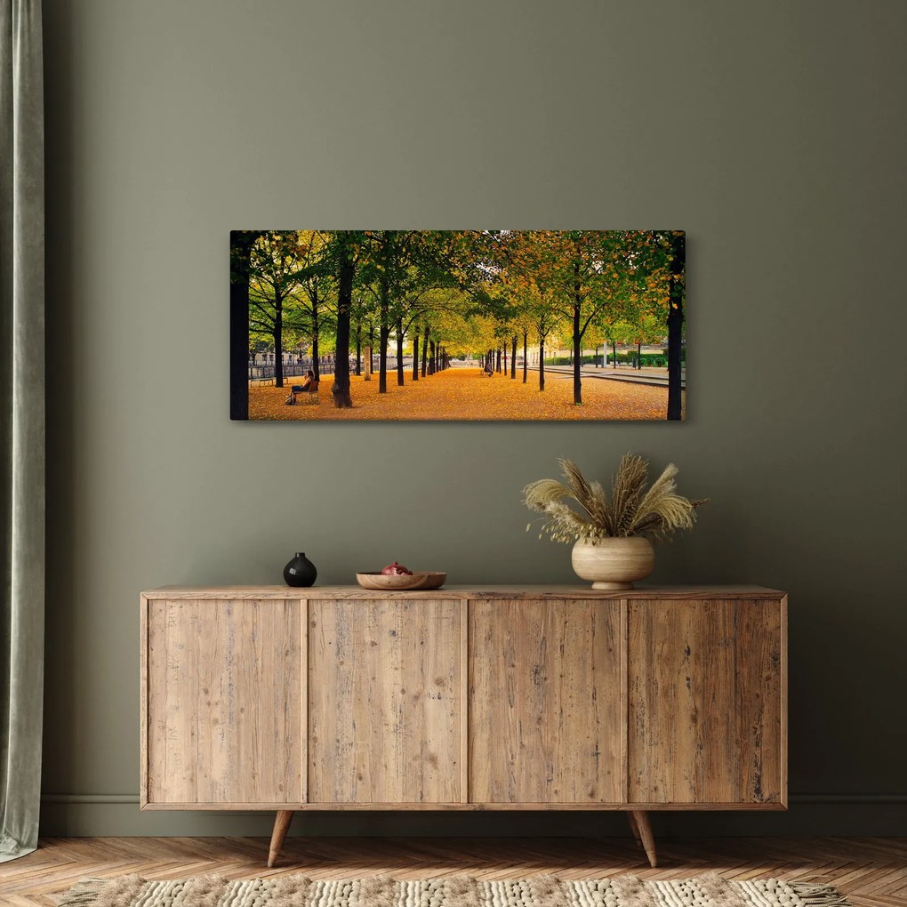 Tablou cu alee cu copaci în toamnă (120x50 cm)