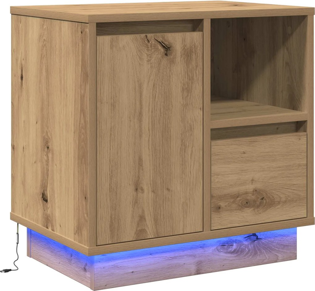 vidaXL Dulap de noapte cu sertar Stejar Artizanal 50 x 34,5 x 50 cm