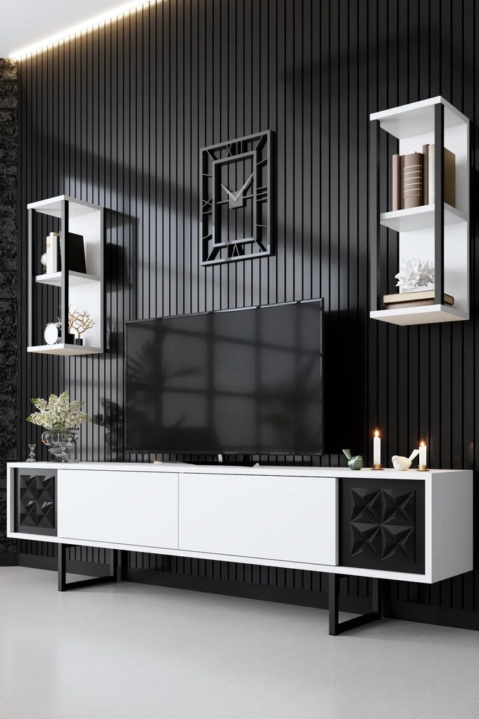 Mobilier living Buon 1 (Alb + Negru). 1072937