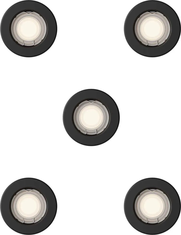 Philips - Set 5 buc. Spot încastrat PERIDOT 1xGU10/7W/230V negru