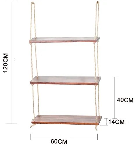 Etajeră suspendată 120x60 cm molid