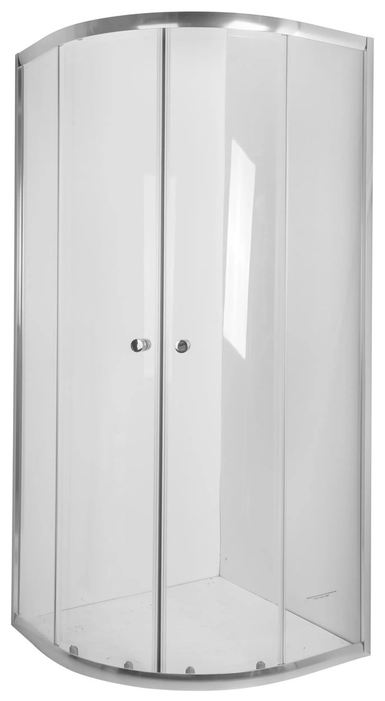 Cabină de duș cu sticlă transparentă semicirculară  VITORIA 80X80 cm