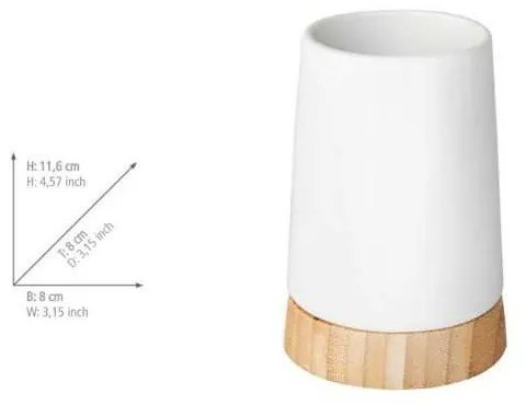 Set de accesorii de baie alb din ceramică Bamboo – Wenko