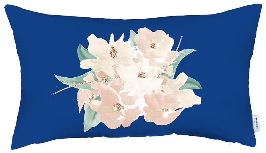 Față de pernă decorativă Mike & Co. NEW YORK Honey Flowers, 31 x 50 cm, albastru-roz
