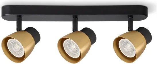 Brilagi - Spot LED RGBW reglabil NUGGET, 3x GU10, 4,8W, 230V, negru/auriu