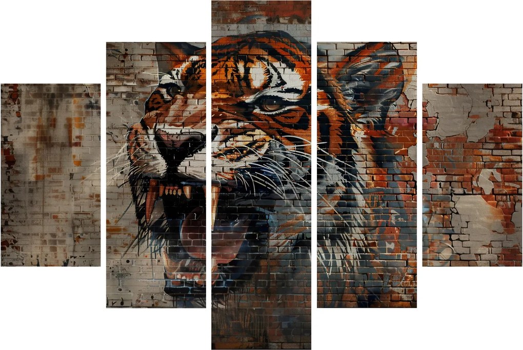 Tablou - Tigru din Cărămizi (150x105 cm)