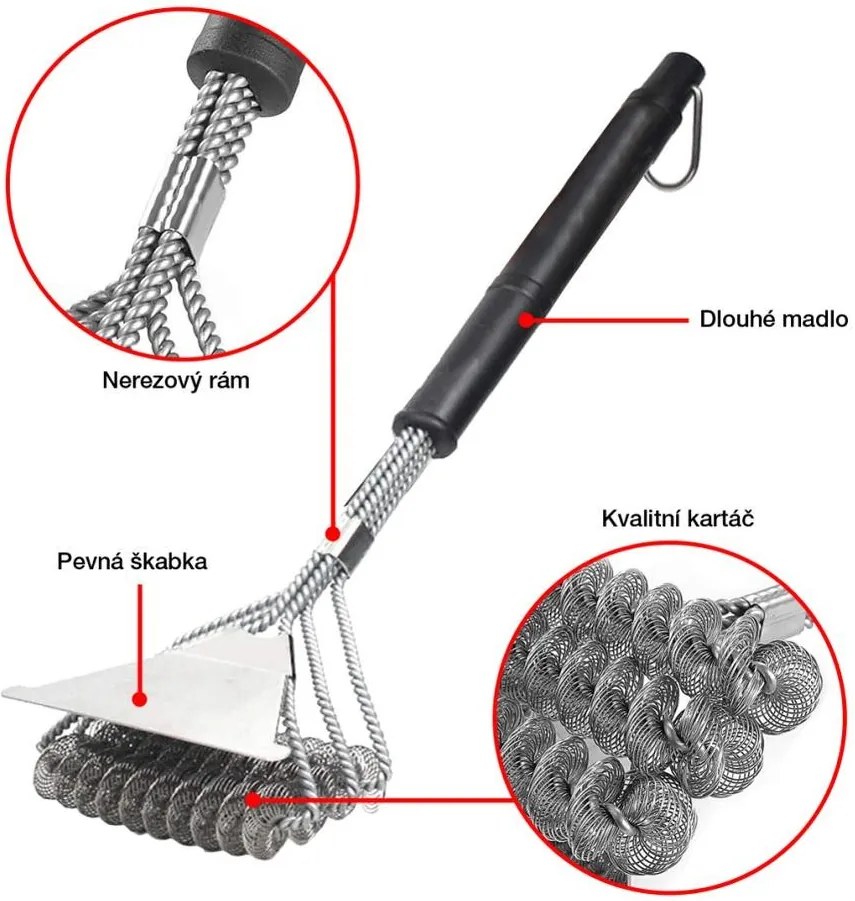 Perie din sârmă pentru curățarea grătarului WELFON